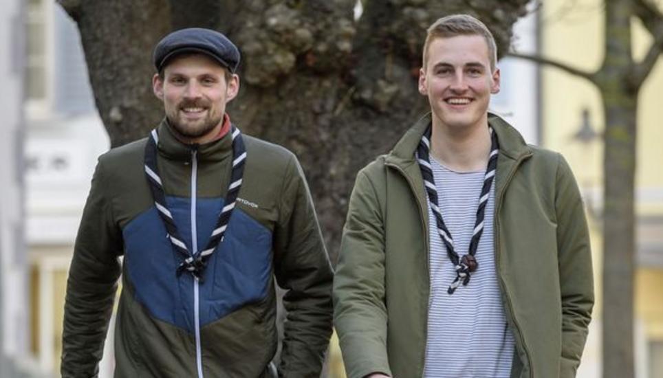 100 Jahre Pfadikantonalverband: Hannes Knapp (l.), OK-Co-Präsident, und Philipp Baumann, Verantwortlicher Medien, sind beide seit der ersten Klasse in der Pfadi. Bild: Michael Kessler