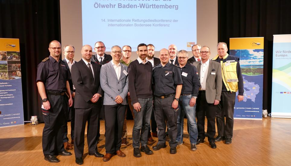 Die Referenten, Workshop-Leiter und Organisatoren der 14. IBK-Konferenz der Rettungsdienste im Bodenseeraum am 20. Februar 2019 im Milchwerk in Radolfzell. Bild: zVg IBK