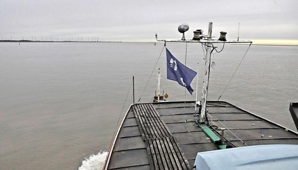 Zuerst ging es hinaus aufs Meer, Kurs: Richtung Ems-Mündung.
