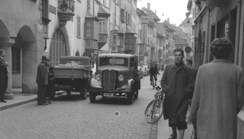 Die Vorstadt Schaffhausen hat sich seit dem Jahr 1955 und diesem Foto deutlich verändert.
