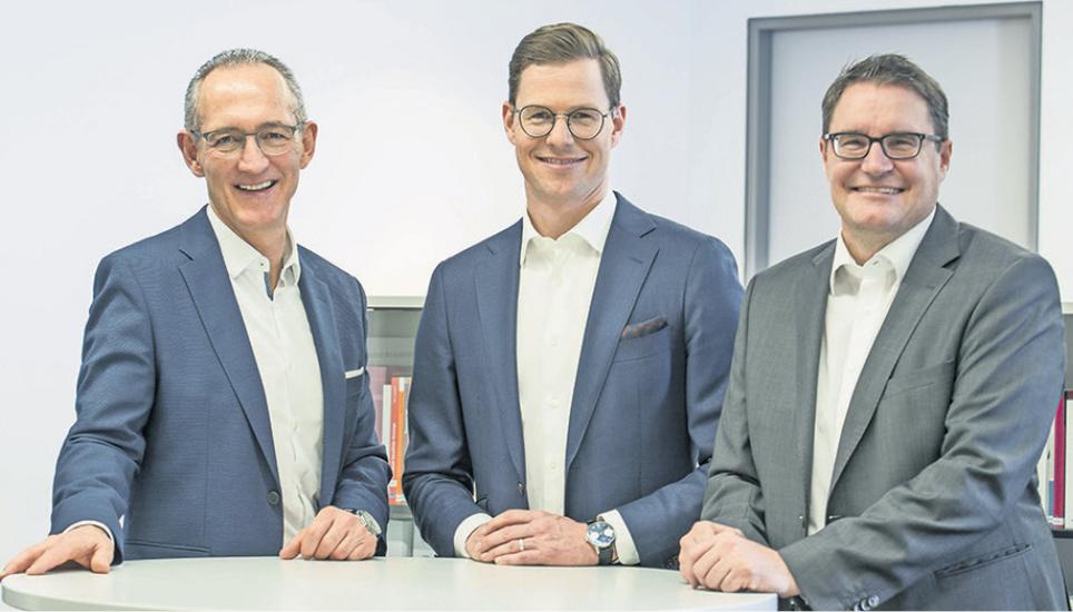 Die Partner der Götz & Rufer Treuhand AG v. l. n. r. Oliver Götz, Matthias Sallenbach, Beni Rufer. Bild: Christian Egelmair