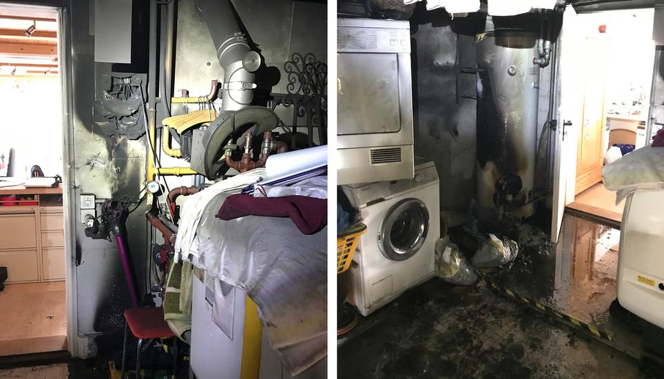 Wahrscheinlich war ein technischer Defekt schuld an dem Brand. Bilder: SHPol