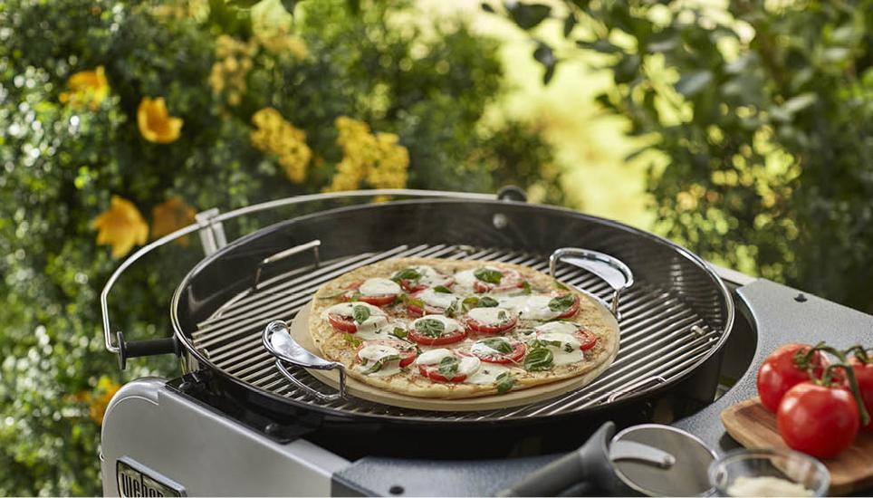 Pizzastein mit Gestell – Gourmet BBQ System