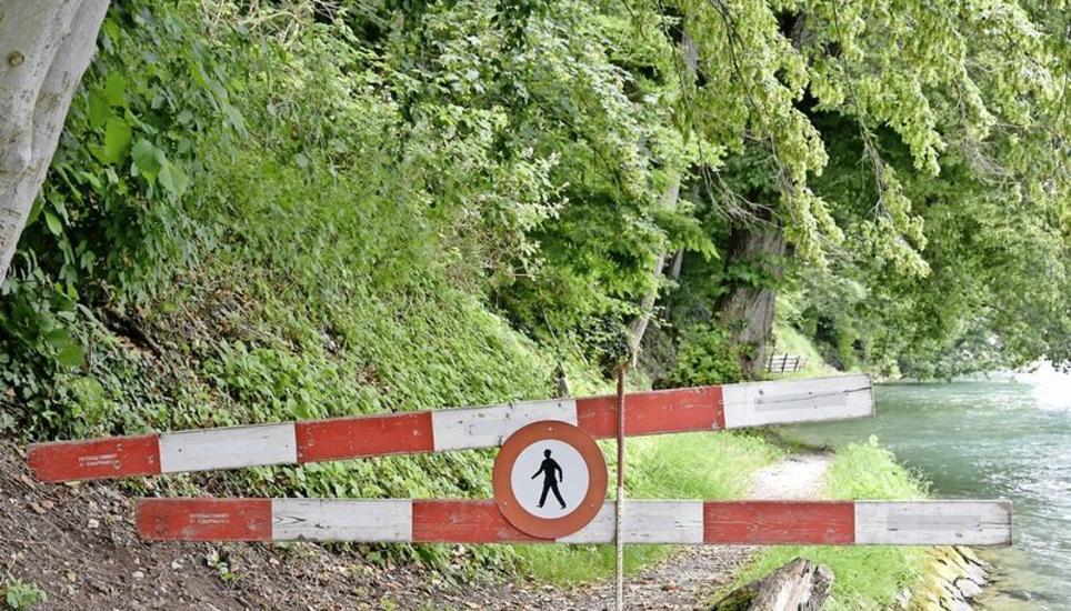 Der Weg entlang des Rheins war fast ein Jahr lang gesperrt. Archivbild: sba