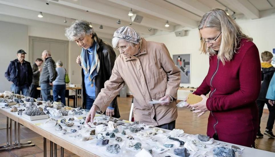 Für Mineralienliebhaber war der Verkauf «herrenloser Steine» die Gelegenheit, die Sammlung auszubauen. Bilder: Evelyn Kutchera