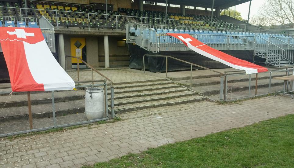 Das altehrwürdige Stadion Breite war am Samstag Schauplatz für das erst dritte Rugby-Länderspiel auf deutschschweizer Boden. Bild: FB / Schaffhauser Rugby Club