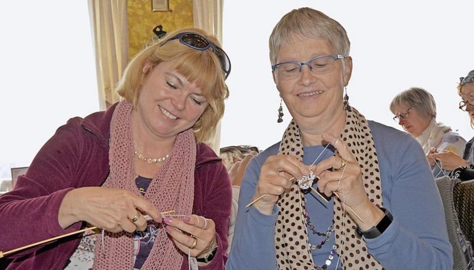 Claudia Josef aus Wängi (l.) und Claudine Kindhauser aus Wiesendangen gehen regelmässig zu Monikas Strick-Treffen.