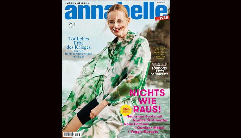 Auf dem Cover der aktuellen «Anabelle» posiert Nadine Strittmatter vor dem Rheinfall. Bild: zvg