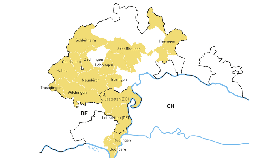 Nur die Hälfte der 26 Schaffhauser Gemeinden sind Teil des Regionalen Naturparks. Bild: zvg