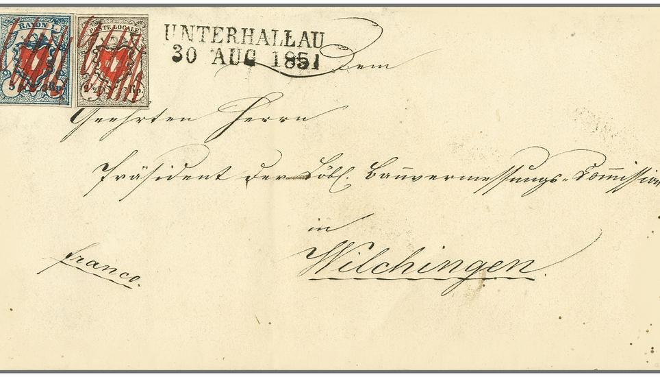 Die Vorderseite des Briefes mit den zwei seltenen Briefmarken. Bilder: zvg