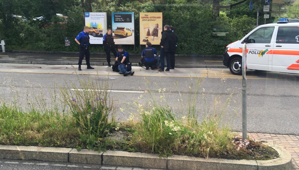 Die beiden mutmasslichen Schwarzfahrer setzten sich laut eines Augenzeugen während der Verhaftung nicht zur Wehr. Bild: zvg