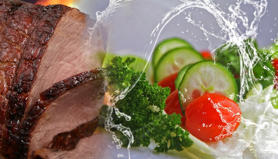Fleisch nimmt einen immer kleineren Stellenwert in der täglichen Ernährung ein. Bild: Pixabay, Montage: OPP