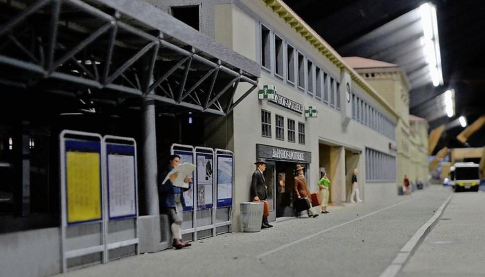 Der Bahnhof Schaffhausen im Massstab 1:32 in der Wilchinger Miniaturwelt.