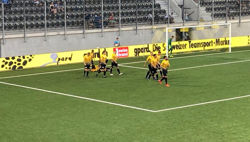 Das 2:2 wird von den FCS-Spielern gefeiert. Bild: Ralph Denzel