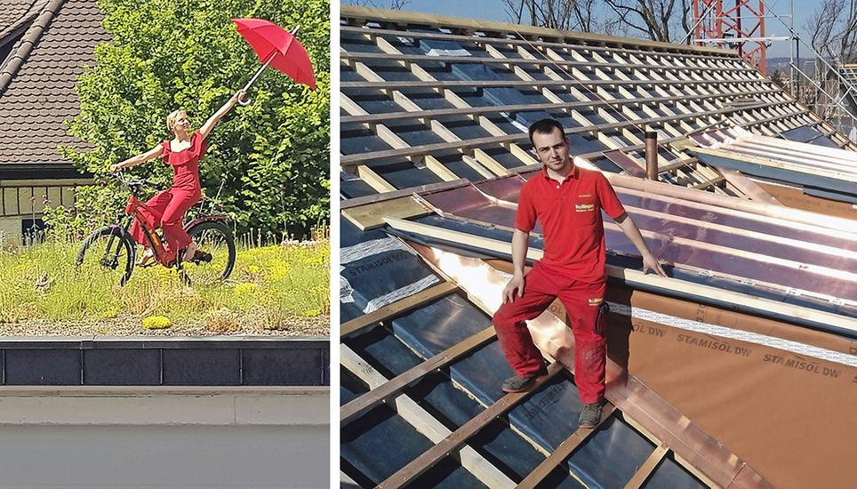 Bollinger legt in kurzer Zeit riesige Flachdächer und erstellt Fassaden für private, öffentliche und industrielle Bauten. «Der Spengler zieht dem Gebäude sozusagen das Kleid an», sagt Emanuel Bollinger, Bereichsleiter Gebäudehülle. Bollinger betreibt Standorte in Schaffhausen und in Schleitheim.