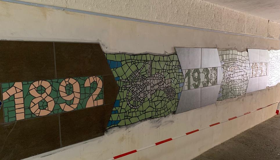 So sieht das neue Kunstwerk in der Bahnhofsunterführung aus. Bilder: Radio Munot