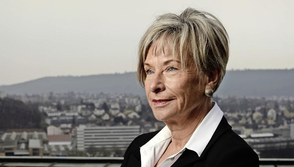 Rosmarie Widmer Gysel wenige Tage vor ihrem letzten Arbeitstag im März 2018. Bild: Zeno Geisseler