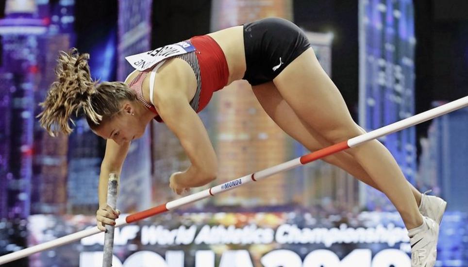 Der Sprung in den WM-Final: Angelica Moser präsentiert sich in Doha in starker Verfassung. Bild: Key