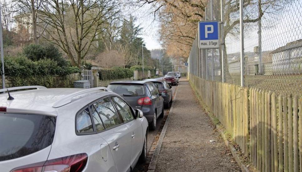 An der Bühlstrasse auf der Breite soll die maximale Parkzeit in Zukunft vier Stunden betragen. Bild: Flavia Grossenbacher