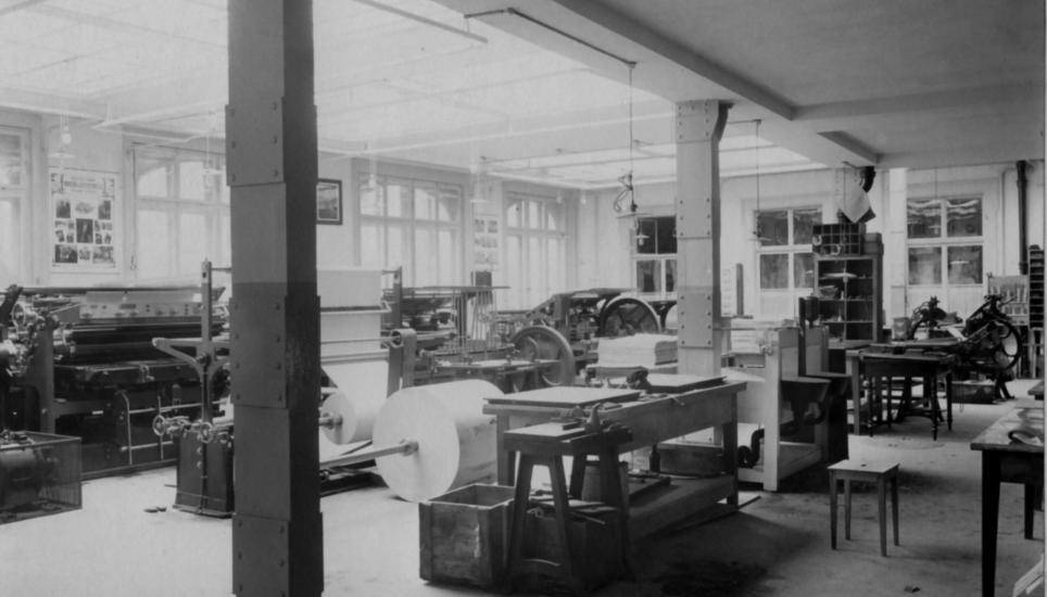 Nach dem Setzen ging es dann in die Druckerei. Hier wurde übrigens im Jahr 1920 die SN gedruckt.