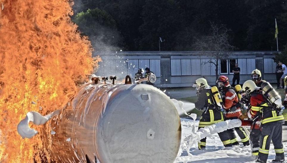 Künftig in Beringen: Feuerlöschübung. Bild: zvg/Kanton Schaffhausen