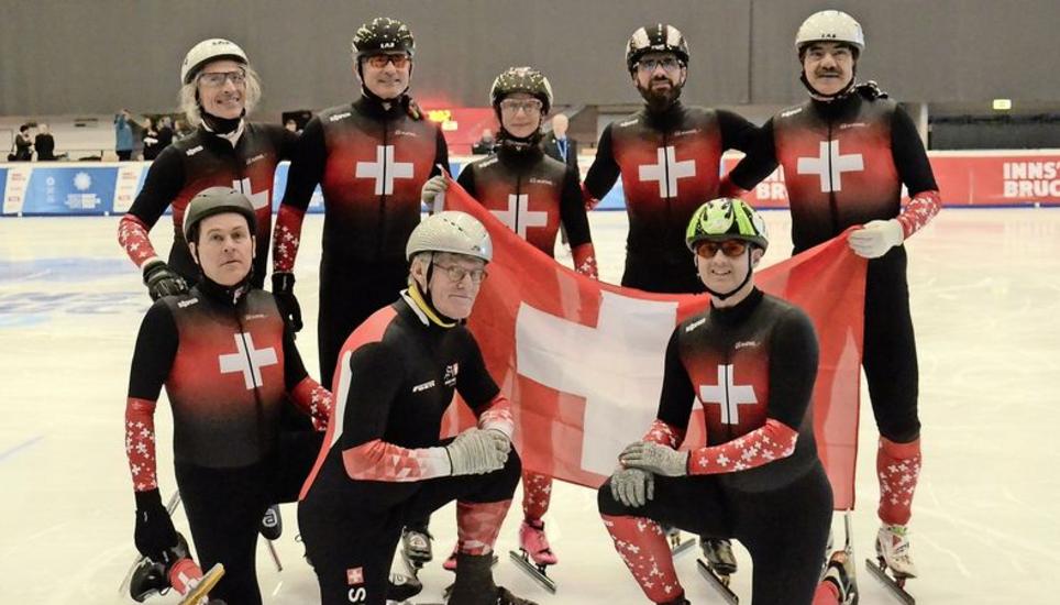 Schaffhauser Teamfoto: (h.v.l.) Erich Inhelder, Thomas Fischer, Angelika Lenzlinger, Patrick Schweizer und Hanspeter Basler. (v.v.l.) Bruno Winzeler, Guido van der Veen und Martin Niklaus. Bild: zvg