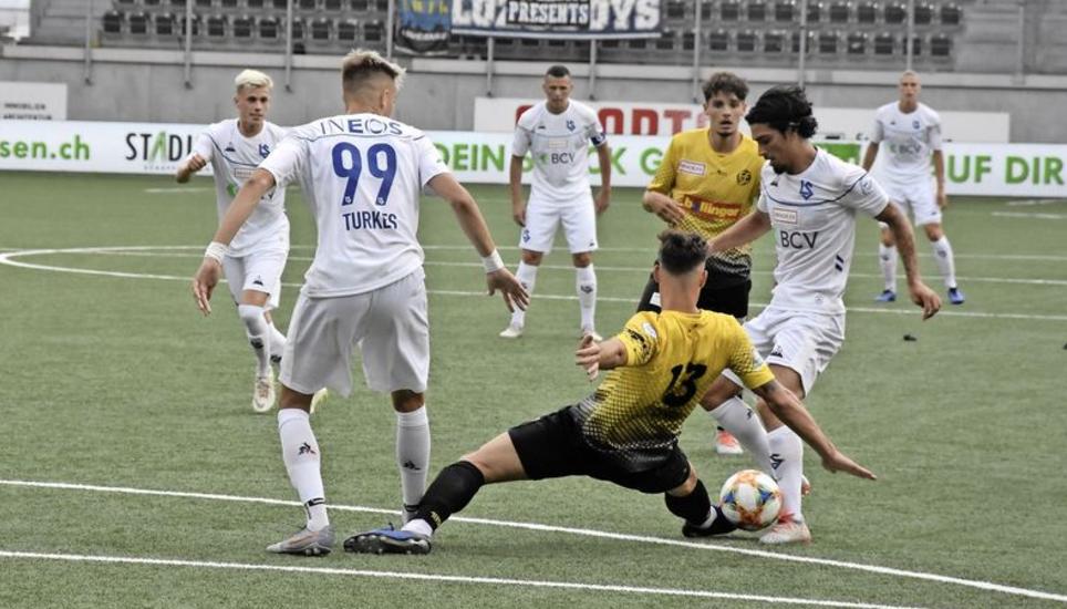 Kämpfen bis zum Umfallen: Gegen Leader Lausanne werden die FCS-Spieler alles geben müssen, wollen sie etwas erreichen. Bild: Pascal Oesch