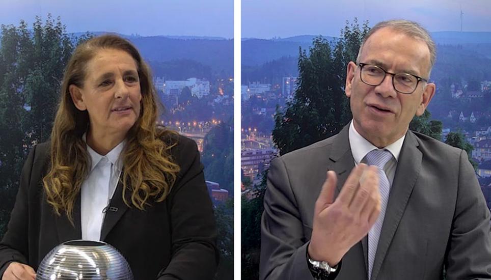 Jacqueline Badran, SP-Nationalrätin und Hannes Germann, SVP-Nationalrat, waren beide beim SHf und sprachen über die Wohnungs-Initiative. Bild: SHf