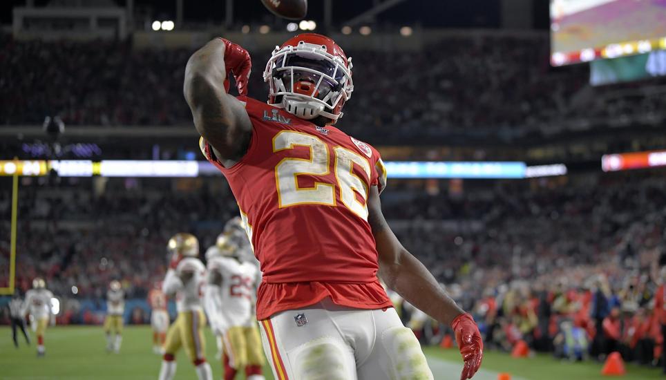 Damien Williams von den Kansas City Chiefs feiert seinen Touchdown gegen die San Francisco 49ers. Bild: Key