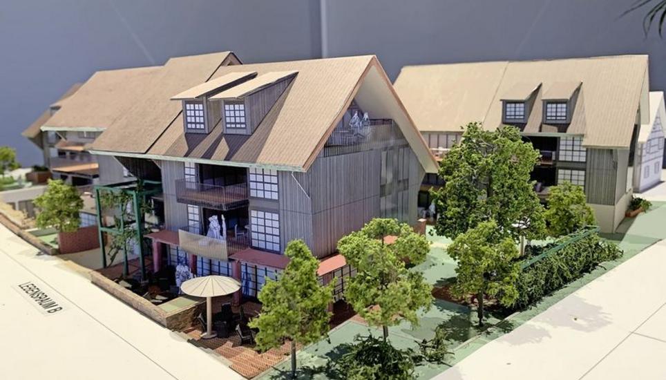 Die Genossenschafts-Wohnsiedlung «Bi de Lüüt» in Modellform, erstellt durch den Architekten Kurt Steiner. Bild: zvg
