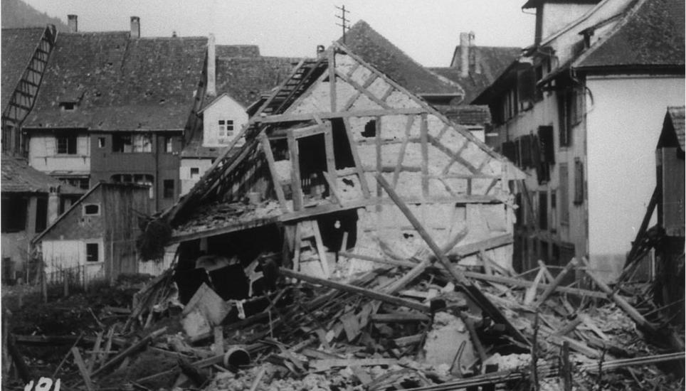 Stein am Rhein nach dem Bombenangriff. Bild: zvg