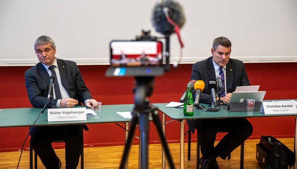 Die Schaffhauser Regierung informierte am Freitag, 13. März, zum Coronavirus. Bild: Roberta Fele