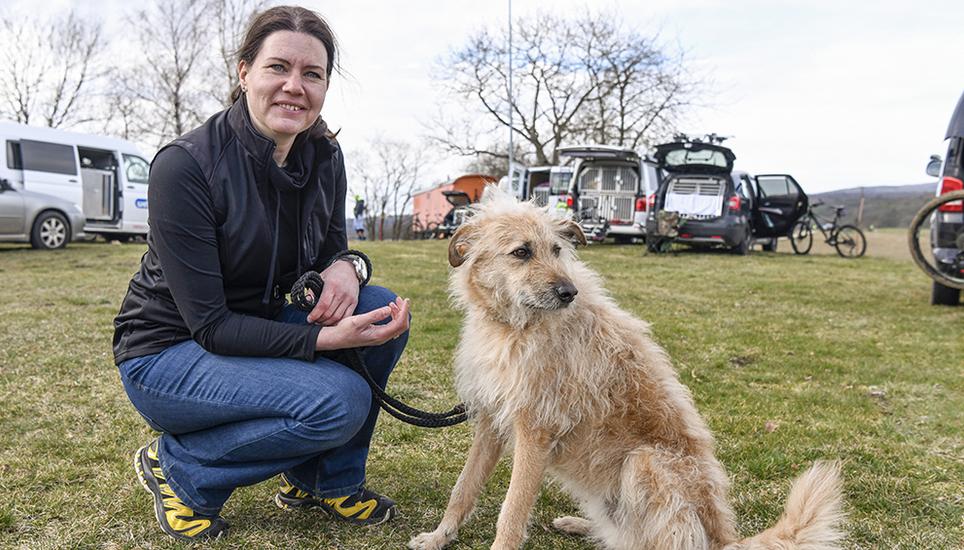 Anja Wälle hatte mit Rico Spass am Bikerennen: «Nur einmal war es zu steil, da musste ich absteigen.» Bild: Melanie Duchene