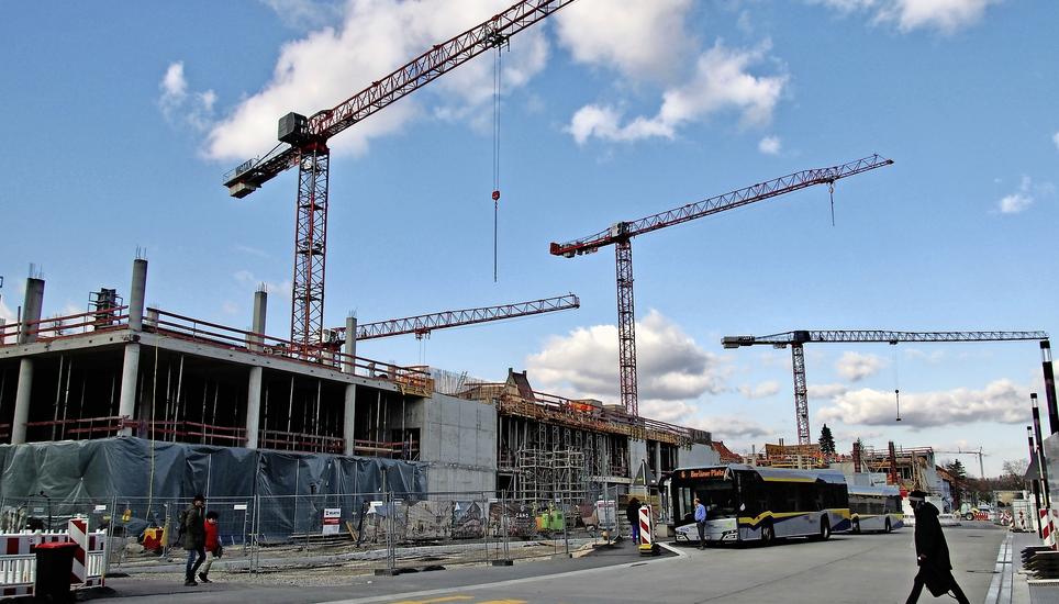 Singens grösste Baustelle: Das neue Einkaufszentrum Cano. Bild: Gudrun Trautmann