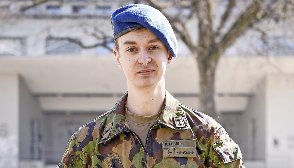 Der 24-jährige Schaffhauser Pascal Furrer hätte nicht gedacht, dass er nach seinem Durchdiener-Dienst nochmals einen Einsatz für die Armee leisten muss. Bild: Melanie Duchene