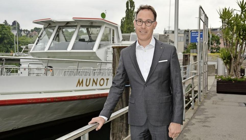 URh-Geschäftsführer Remo Rey kann es kaum erwarten, bis seine Schiffe wie die Munot endlich wieder Passagiere befördern können. Bild: Thomas Martens