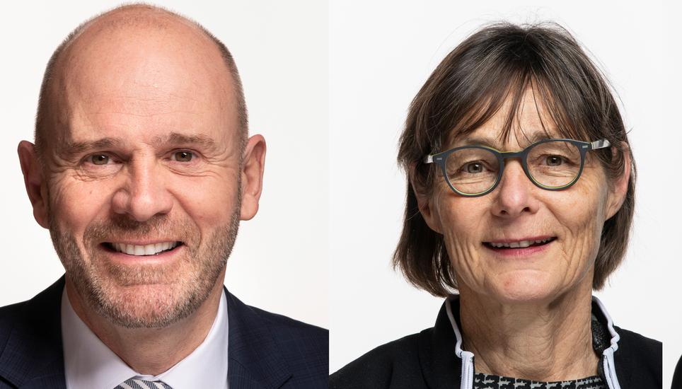 Stellen dem Bundesrat grundsätzlich ein ordentliches Zeugnis aus: SVP-Ständerat Hannes Germann, SP-Nationalrätin Martina Munz und SVP-Nationalrat Thomas Hurter. Bilder: Key