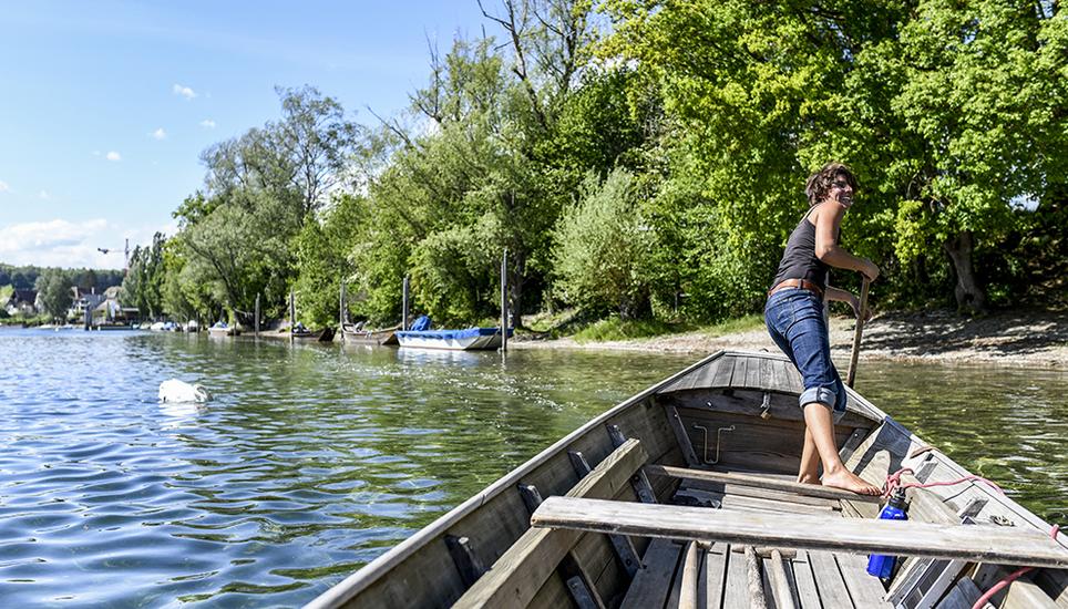 Lebensfreude: «Auf dem Rhein kann ich nach einem stressigen Tag extrem gut abschalten», sagt Scherrer. Bild: Melanie Duchene