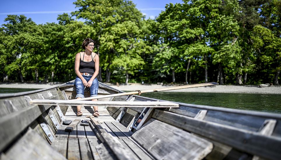 Scherrer geniesst die Ruhe auf dem Rhein. Bild: Melanie Duchene