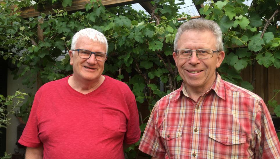Sie sind derzeit im Organisationskomitee des Buchberger Herbstfests aktiv: Heinz Buechi (links) und Josef Müller. Bild: Radio Munot
