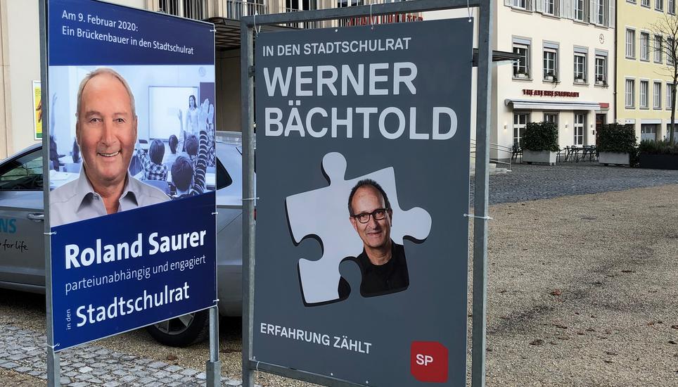 Die Plakate durften erst ab dem 1. August stehen. Symbolbild: Radio Munot
