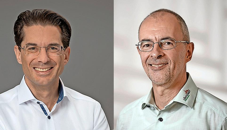 Für wen wird sich die Löhninger Stimmbevölkerung entscheiden: Dominik Thomann oder Freddy Kaufmann? Bilder: zVg