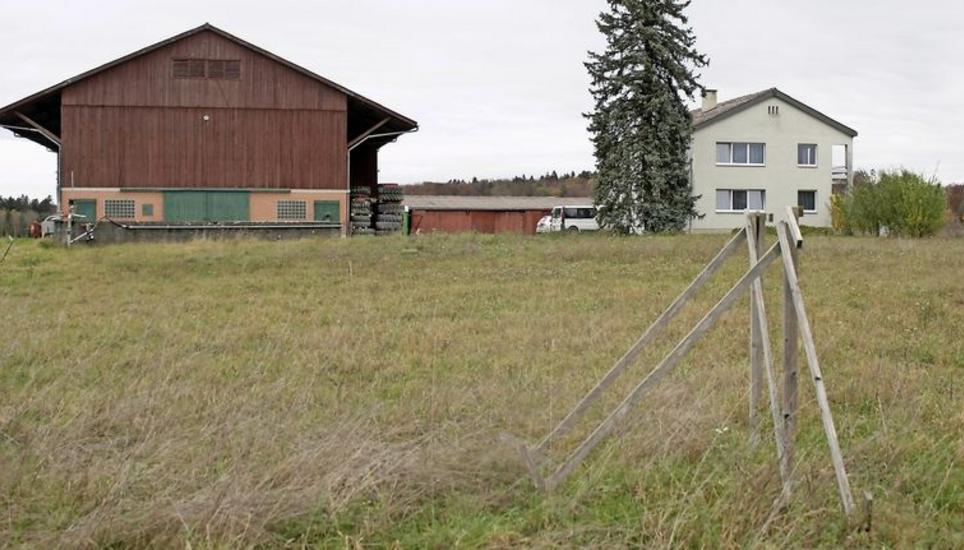 Bauvisiere zeigen, wo das bereits bewilligte Speicherbecken in der Schlattegg erstellt werden soll. Bild: Dieter Ritter