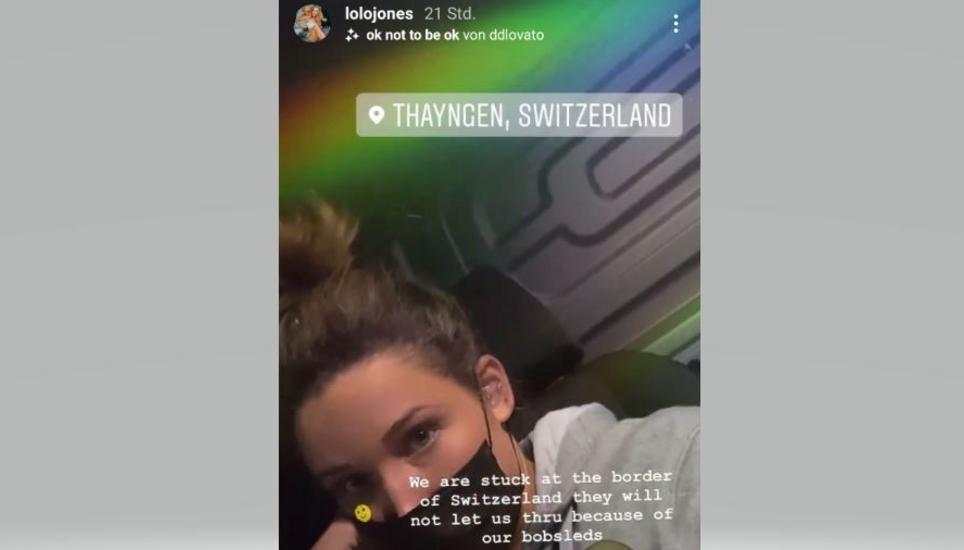 Die amerikanische Bobfahrerin Lolo Jones machte ihr Erlebnis am Thaynger Grenzübergang auf Instagram publik. Bild: Screenshot Instagram