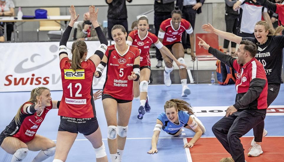 Die Spielerinnen des VC Kantis konnten sich den dritten Cupsieg in der Clubgeschichte sichern. Bild: Key