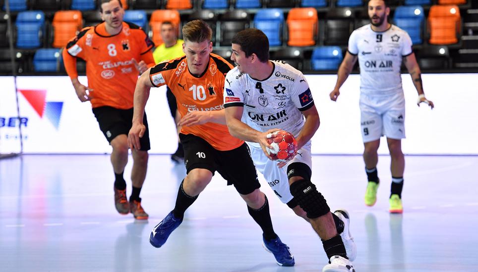 Das letzte Europacup-Abenteuer der Kadetten endete im Vorjahr mit einer Achtelfinal-Niederlage gegen das Team aus Montpellier. Archivbild: Michael Kessler