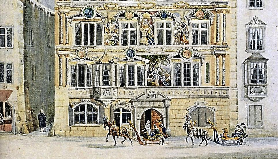 Zu den reich bemalten Altstadthäusern gehörte einst auch das Haus «Zur Hagar» in der Vorstadt. Bild: Joann Jacob Beck