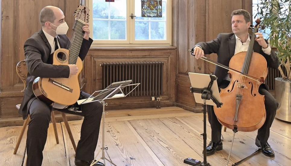Schöne Instrumente meisterhaft gespielt: Admir Doçi (l.) und Mattia Zappa. Bild: GFZ