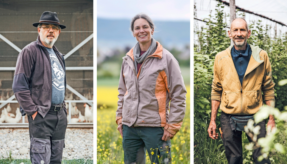 Es verbindet die Bäuerin und die beiden Bauern nur auf Anhieb alles. Noch viel mehr trennt sie das Produkt, ihre Haltung zur Landwirtschaft und ihre Arbeit. Bilder: Melanie Duchene und Roberta Fele