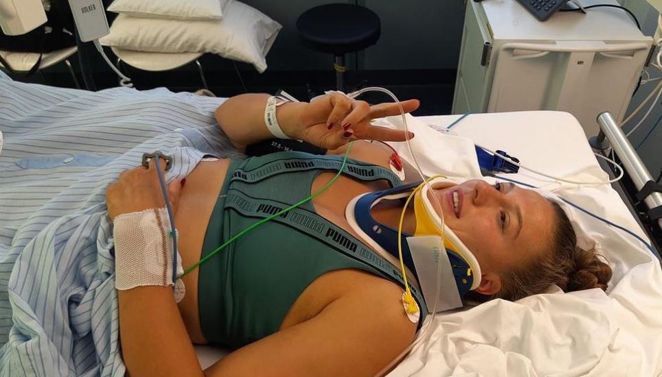 Angelica Moser im Krankenhaus. Bild: zvg/Instagram
